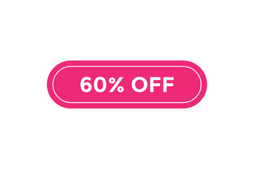 60% off special offers. Marketing sale banner for discount offer. Hot sale, super sale up to 60% off sticker label template
