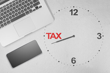 Clock countdown for taxes