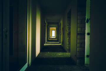 empty hallway in brightness and contrast 