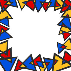 Fototapeta premium Simple framed background with colorful triangle and with some copy space area