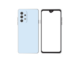Black matte smartphone.Flat rays ,Collection of smartphone  blank screen isolated with clipping path on white background