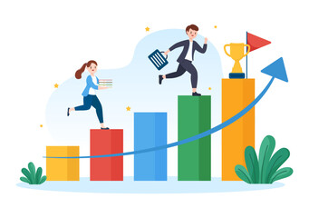 Career Education with Growth Concept Learning Model to Associate Activity for Real Experience in Flat Cartoon Hand Drawn Template Illustration