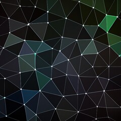 Abstract dark background with triangles. Generative AI illustration