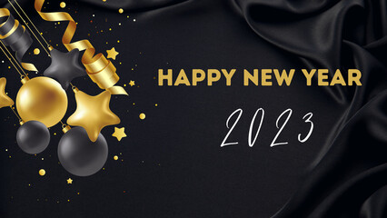 new year wish 2023 with stars background
