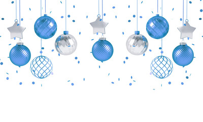 Fondo Adorno azul de Navidad esferas estrellas guirnalda sin fondo