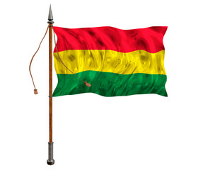 National flag of Bolivia. Background  with flag of Bolivia