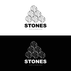 Fototapeta premium Stone Logo, Vector Stone Modern With Geometry Line Style, Design For Aesthetic Decoration, Brand Modern Product, Simple Icon Abstract Aesthetic Geometry Line