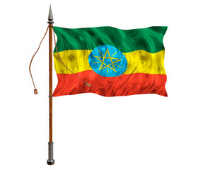 National flag of Ethiopia. Background  with flag of Ethiopia.