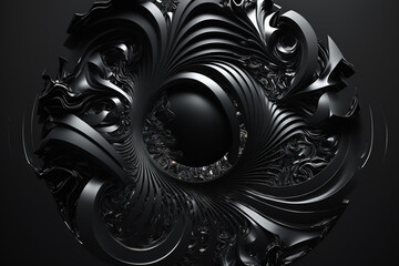 Abstract black futuristic background. AI

