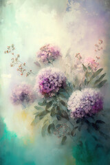 Plakat Flowers oil painting. Abstract floral design for prints, postcards or wallpaper. AI