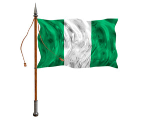 National flag of Nigeria. Background  with flag  of Nigeria.