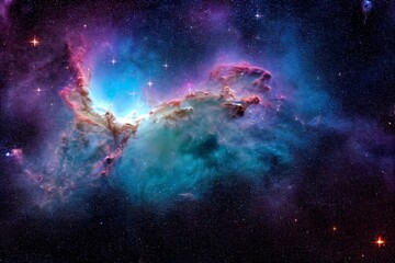 Fototapeta na wymiar Beautiful universe, nebula and stars, background
