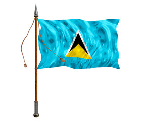 National flag of Saint Lucia.. Background  with flag of Saint Lucia..