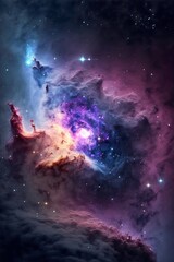 Obraz na płótnie Canvas Beautiful universe, nebula and stars, background