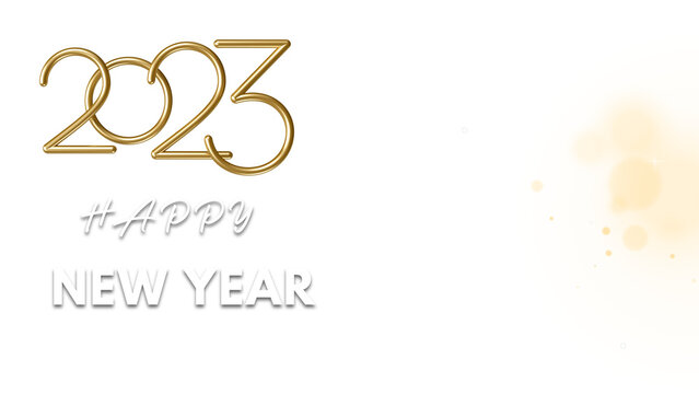 2023 Happy new year wish image with blur transparent background