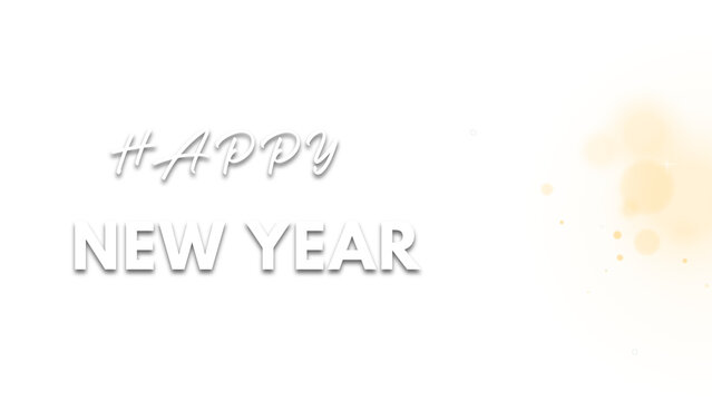 Premium Happy new year wish image with blur transparent background