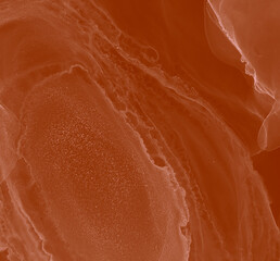 Red Abstract Painting. Abstract Design. Watercolor Texture. Watercolor Print. Ochre Artistic Alcohol Ink. Wet Art Print. Splash Banner. Ink Graffiti. Alcohol Ink Print. Cocoa