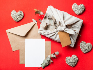 Zero waste Valentine's Day concept, mock up