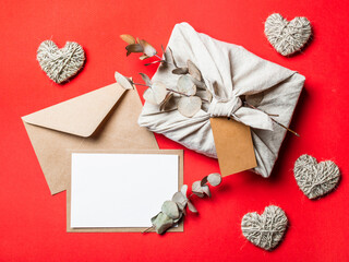 Zero waste Valentine's Day concept, mock up