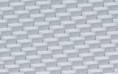 The square-shaped stones were neatly stacked on top of each other, block pattern with cement texture surface. 3D Render illustration.