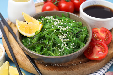 Concept of Japanese cuisine, Chuka salad, close up