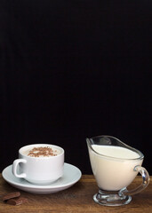 Hot milk and chocolate