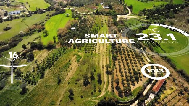 agriculture smart farming technology - industry 4.0.Concept Harvesting and Planting with Technology and smart farming. . High quality 4k footage