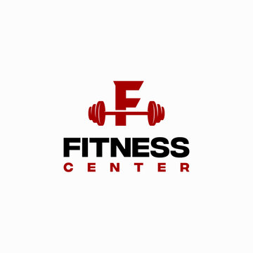 F Initial Fitness Center Logotype template vector, Fitness Gym logo