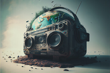 World Radio Day 3D art rendered realistically