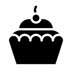 Cupcake Icon Glyph Style