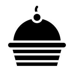 Cupcake Icon Glyph Style