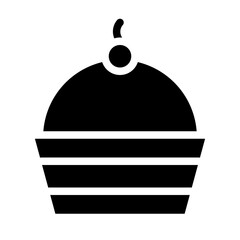 Cupcake Icon Glyph Style