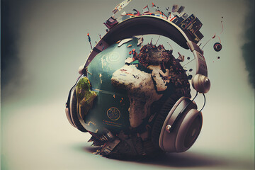 World Radio Day 3D art rendered realistically