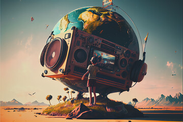 World Radio Day 3D art rendered realistically