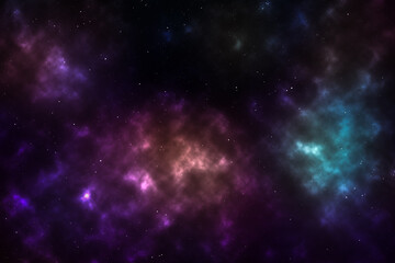 Fototapeta na wymiar Space galaxy with stars and nebula. Blue and purple abstract background