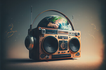 World Radio Day 3D art rendered realistically