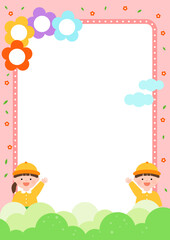 Flat vector illustration of children.
