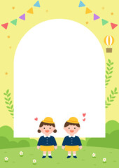 Fototapeta premium Flat vector illustration of children.