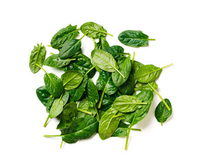 Heap of baby spinach isolated