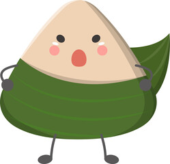 Chinese festivals: Zongzi cartoon comic character mascot for Dragon Boat Festival