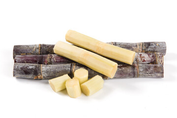 fresh sugarcane isolated on white background.