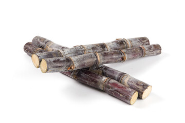 fresh sugarcane isolated on white background.