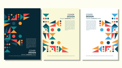Abstract flat geometric shapes cover design