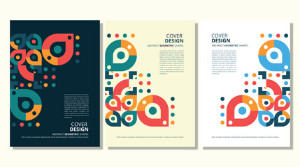 Abstract flat geometric shapes cover design