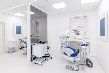 Interior of a dentist's office and special equipment