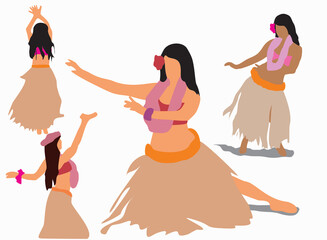 hula dancers belly dance - obrazy, fototapety, plakaty