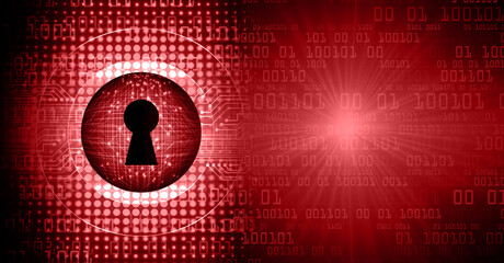Closed Padlock on digital background, cyber security