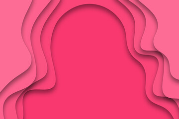 Obraz premium trendy 3d paper cut rosy pink background with copy space