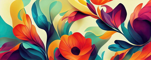 Beautiful abstract colorful flower design (Generative AI)