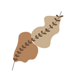 aesthetic pastel blob with leaf